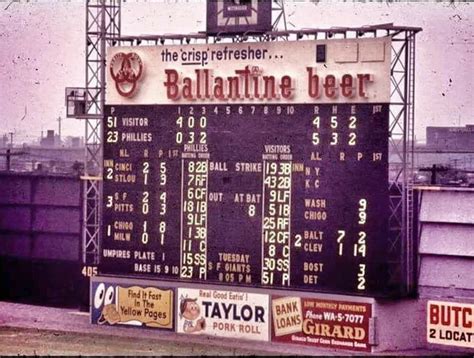 Scoreboard From Connie Mack Stadium Circa 1960 Rphiladelphia