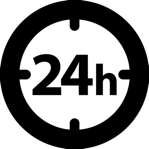 24 Hours Circular Clock Symbol Vector Svg Icon Svg Repo