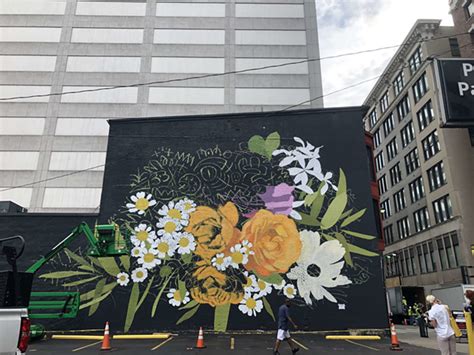 Renowned Detroit Based Artist Ouizi Brings Floral Artworks Mural