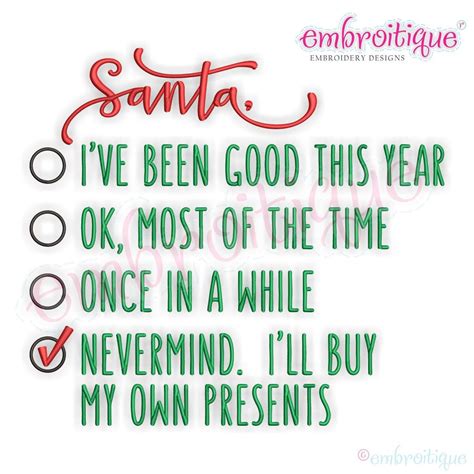 Santa Checklist Naughty Or Nice Funny Christmas Holiday Etsy