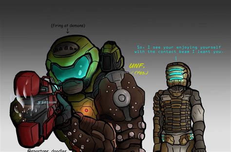 Doom Slayer And Isaac Hanging Out By Spartansdoodles On Deviantart