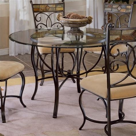 Metal dining table legs for heavy marble and glass top 71x71cm. Bowery Hill Round Glass Top Metal Casual Dining Table in Black Gold - BH-26035