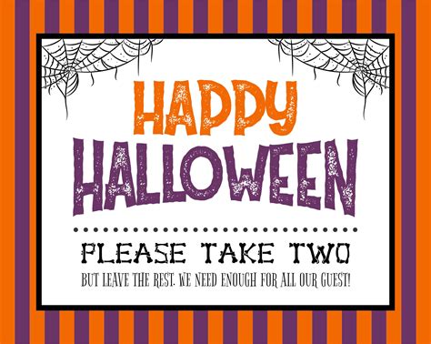 15 Best Free Printable Halloween Please Take One Sign Pdf For Free At