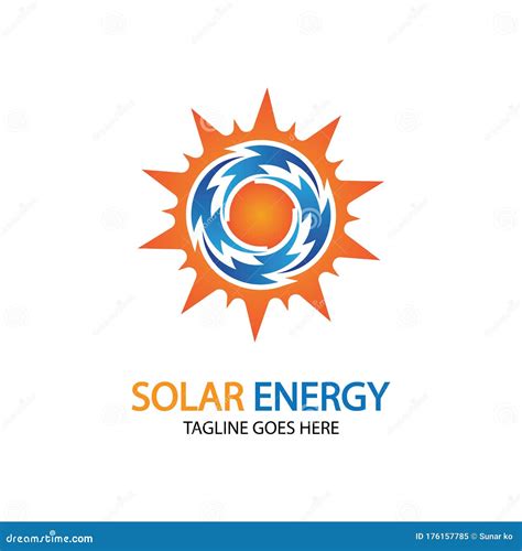 Sun Solar Energy Logo Design Template Solar Tech Logo Designsv Stock