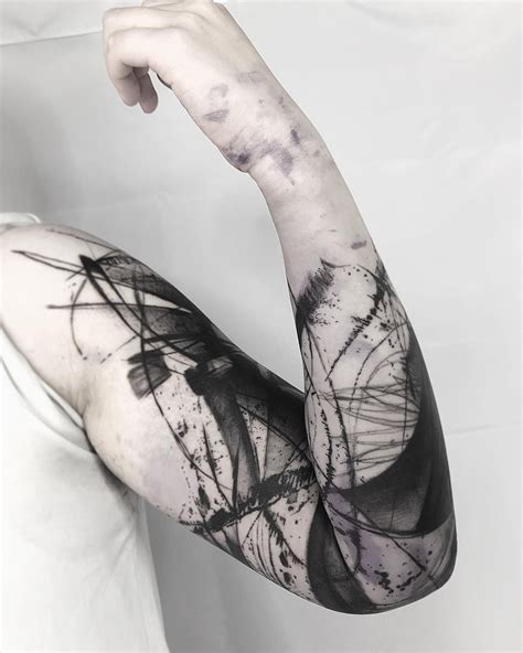 Brushstrokes And Splatters Natalie Noxs Tattoos Black Sleeve Tattoo