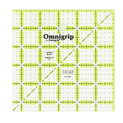 Omnigrip 5 12 X 5 12 Non Slip Square Quilting Ruler By Omnigrid