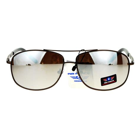 Mens Mirror Lens Narrow Rectangular Aviator Police Metal Rim Sunglasses Ebay
