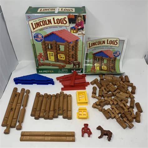 Knex Hasbro Lincoln Logs Wranglers Ranch Set 86 Pcs Cabin Real Wood