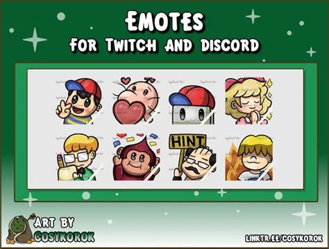 Earthbound Emote Set Premade For Twitch And Discord Digital Etsy