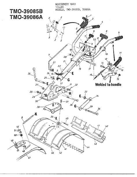 Mtd 39085b Rear Tine Tiller Parts Sears Partsdirect