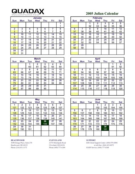 Quadax 2020 Julian Date Calendar Printable Example Calendar Printable