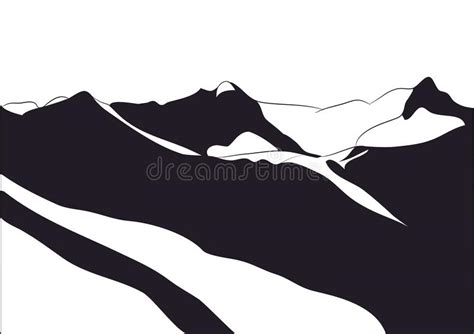 Landscape Mountains Silhouette Vector Stock Vector Illustration Of
