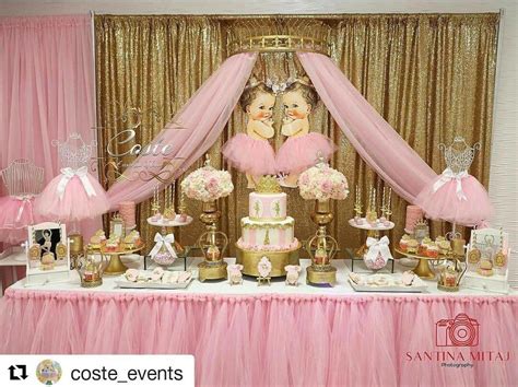 Special thanks to sunshineparties for this adorable. Princess Twin Theme Baby Shower Dessert Table Decor ...