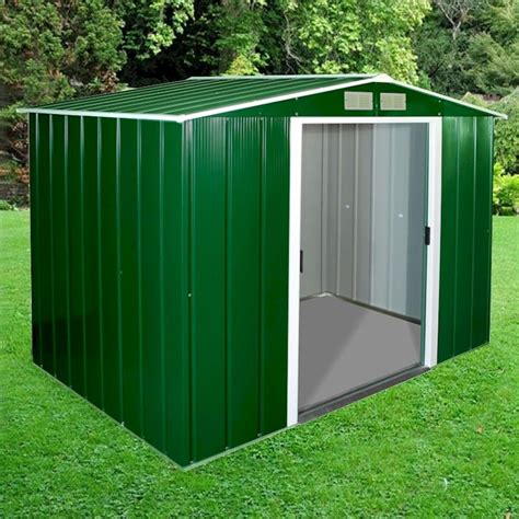 Sapphire Apex 8x6 Green Metal Shed One Garden