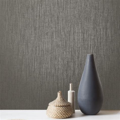 Rasch Metallic Textile Linen Woven Fabric Wallpaper Pewter Grey 283562