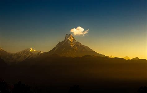 Download Himalayas Sunset Mountains Range Clouds 4296x2728 Hd Wallpaper