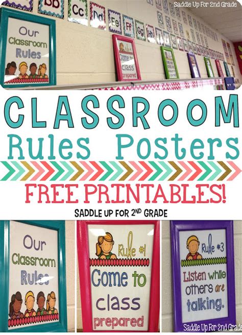 Monday Made It Classroom Rule Poster Frames Freebie