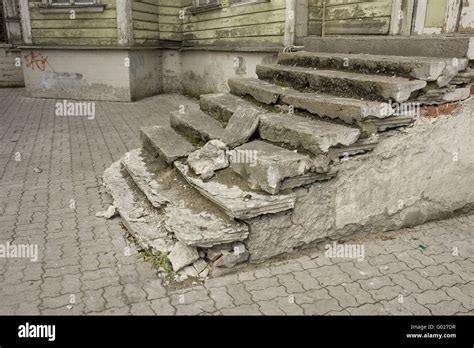 Old Ruined Staircase Stock Photo Alamy