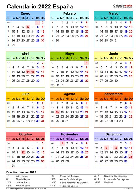 Calendario 2022 Excel Lunes A Domingo Pdf Aria Art