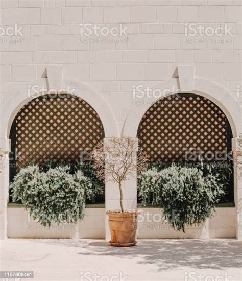 Historic Building Architecture Texture Old Arch Terrace Stock Photo