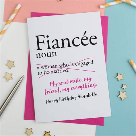 Fiancée Personalised Birthday Card By A Is For Alphabet Birthday Card