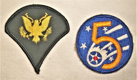 Wwii Us Army Specialist Rank E4 Gold Eagle And Us Army 5th Air Force