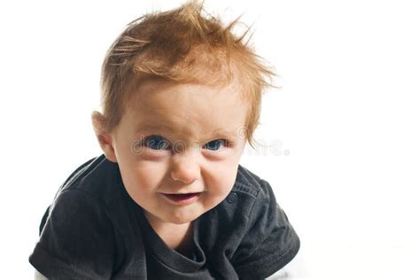 Baby With Evil Facial Expression Stock Photo Image Of Hair Cute