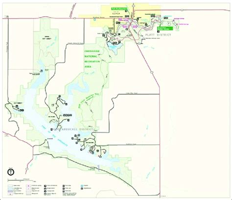 Map Of The Chickasaw National Recreation Area Murray County Oklahoma