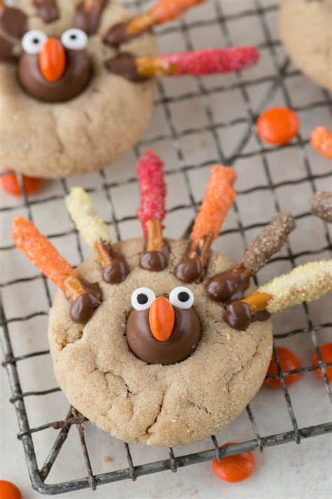 Thanksgiving Turkey Blossom Cookies An Adorable Peanut Butter Blossom