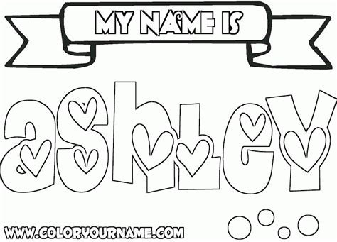 Ashley Name Coloring Page Coloring Home