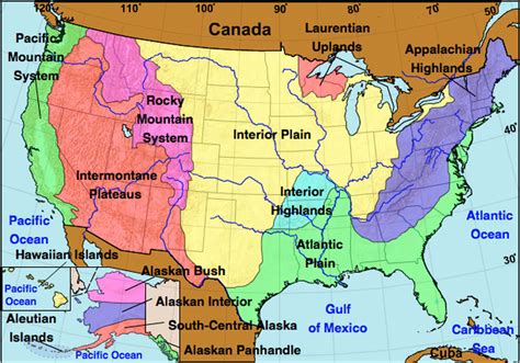 Physical Map Of The United States Gambaran