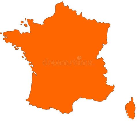 Map Of France In Orange Stock Illustration Illustration Of Flag
