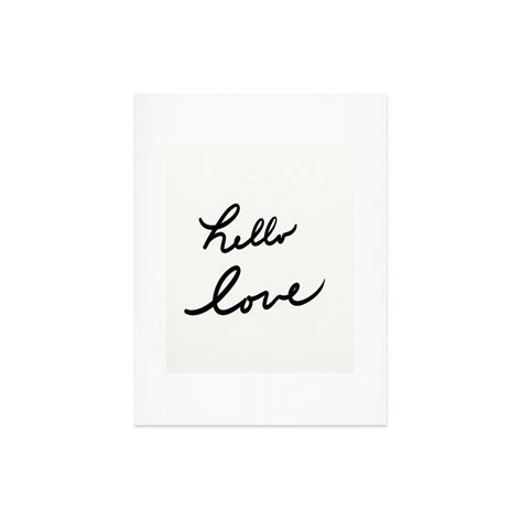 Hello Love On White Art Print Lisa Argyropoulos