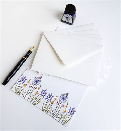 Writing Paper Set Elegant Floral Print Stationery Etsy