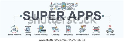 Super Apps Banner Web Icon Mobile Stock Vector Royalty Free 1599753754