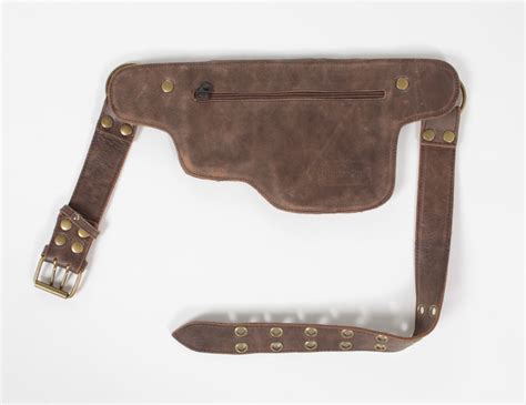Hip Pack Leather Utility Belt Bomber Brown Largest Pockets Etsy