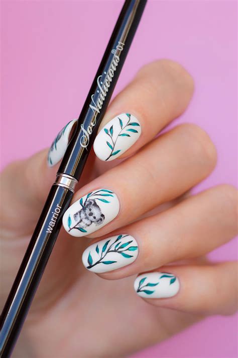 Apply the ball of acrylic to the top of the nail (near the cuticle) and bring the bead down to the very tip. Super cute Koala Nails. Click through for Koala nails how to | Short acrylic nails designs ...