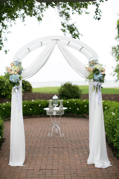 Garden Arch With Hydrangeas Wedding Arch Tulle White Wedding Arch