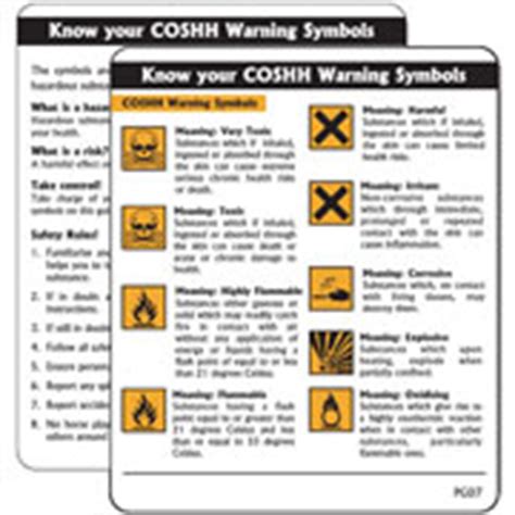 COSHH Warning Symbols Pack Of 10 PG07 Easy Fire Safety