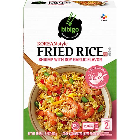 Bibigo Korean Style Fried Rice Shrimp With Soy Garlic Flavor 18 Oz Box