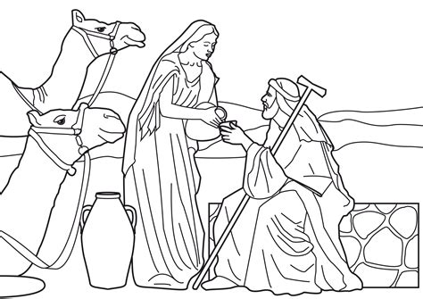 Isaac And Rebekah Coloring Pages Dibujo Para Imprimir Isaac And