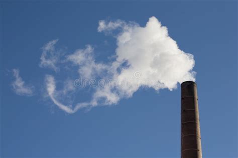 Smokestack Sending Out Plumes Of White Smoke Stock Photo Image Of