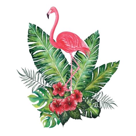Free Vector Watercolor Flamingo Decorative Design