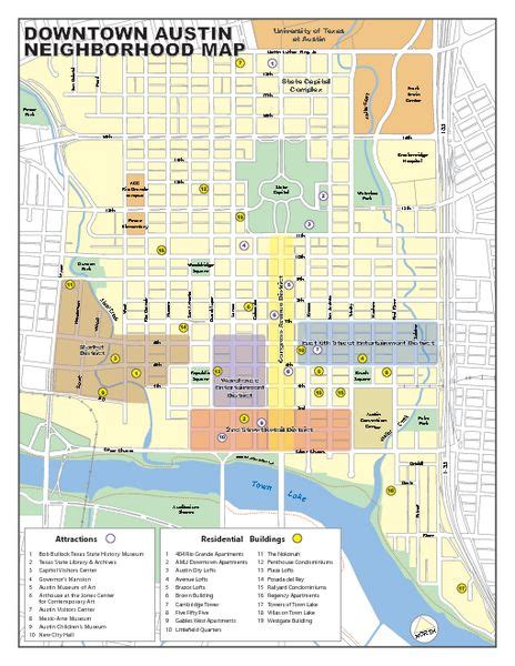 Downtown Austin District Map Austin Tx Mappery Downtown Austin