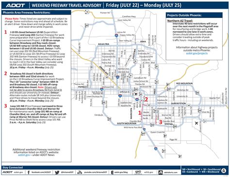 Phoenix area freeway closures this weekend, July 22–25 | North Central News