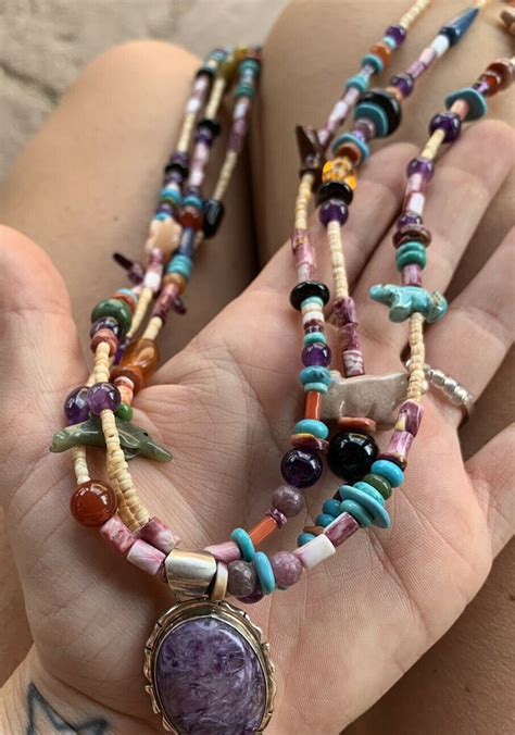 Navajo Multi Stone Strand Beaded Fetish Necklace With Etsy