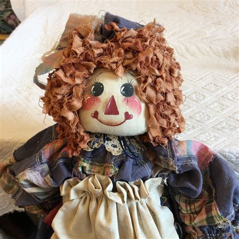 Vintage Handmade 16 12 Raggedy Ann Doll Raggedy Dress Etsy