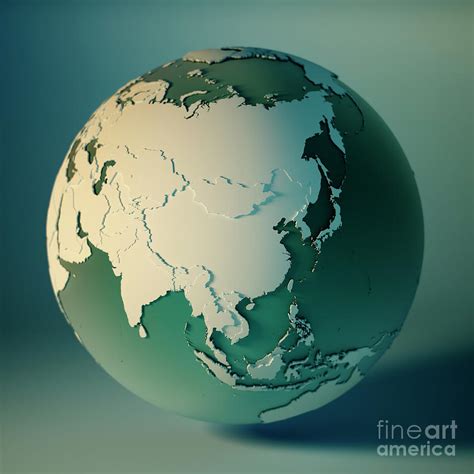 China Globe Countries 3d Render Planet Earth Dof Digital Art By Frank