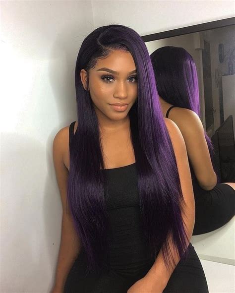 Pin By 𝐖𝐈𝐅𝐄𝐎𝐅𝐒𝐎𝐒𝐀 On Hairstyles ♡ Purple Hair Black Girl Long Hair
