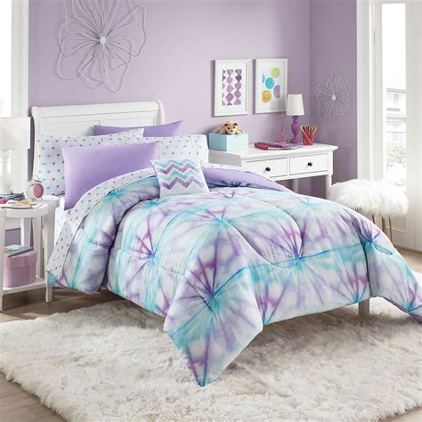 Layla 6 Piece Twin Comforter Set In Purpleturquoise Girl Bedroom Decor